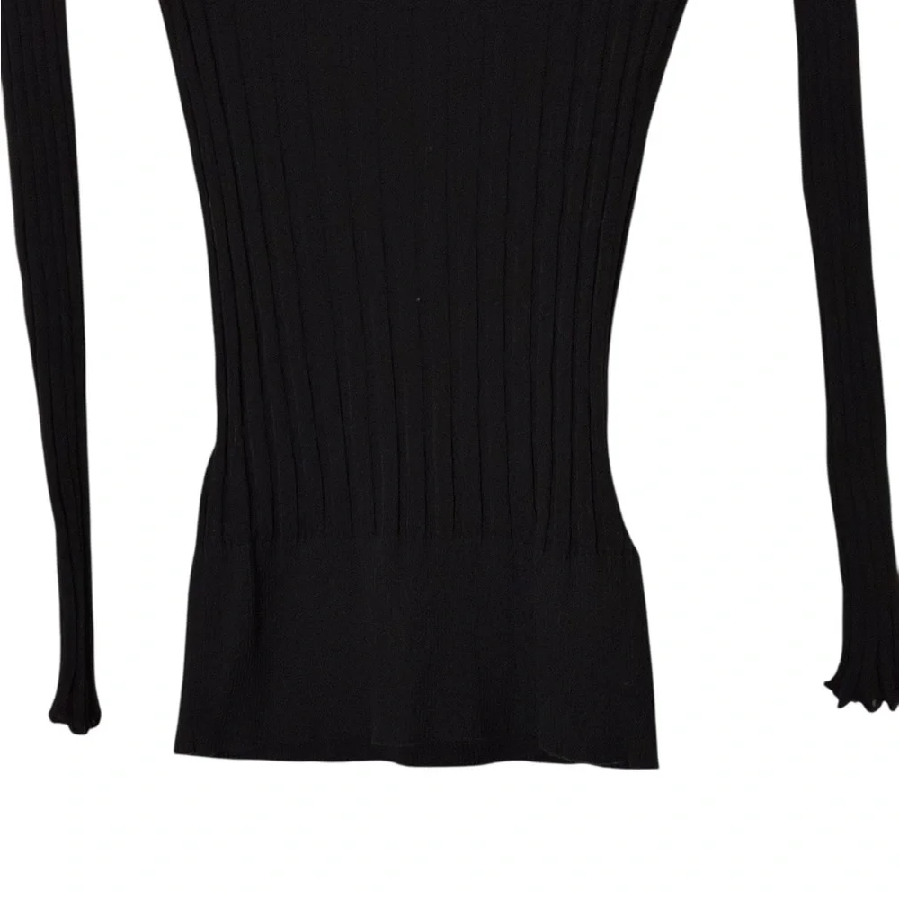 Guess | Like new cowl neck off the shoulder rib knit long sleeve sheer top - Picture 10 of 13
